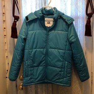 THE WARMING PROJECT(LIKE NEW)-TURQUOISE QUILT JKT